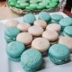 blue and green macarons