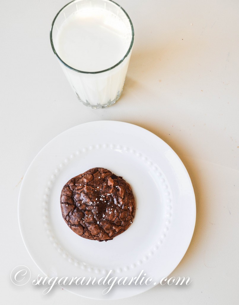 brownie cookie and milk