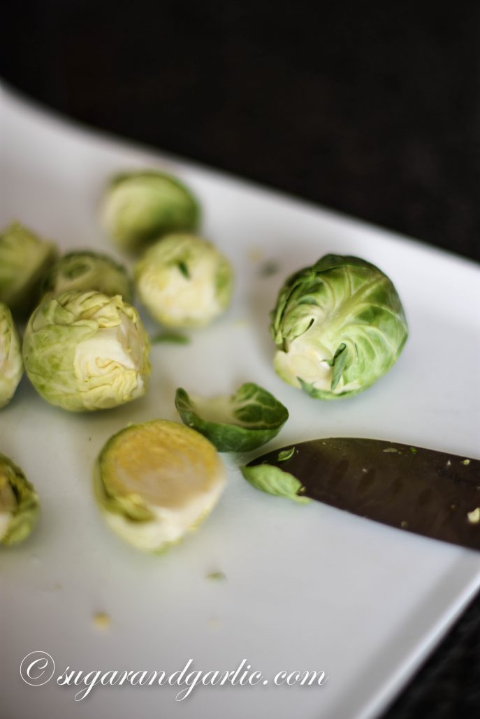 cut the brussels sprouts